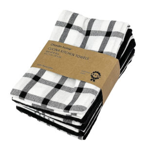 Black & White Woven Kitchen Towel